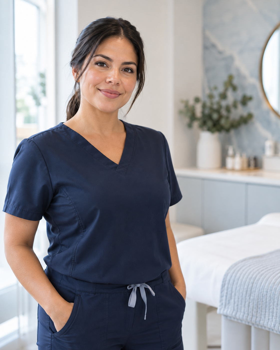 Aesthetic professional in a modern treatment room